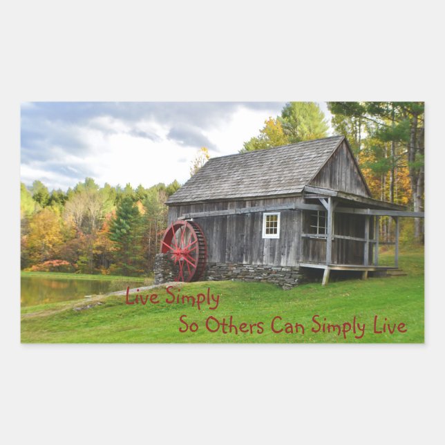 Live Simply Old Mill Sticker (Front)