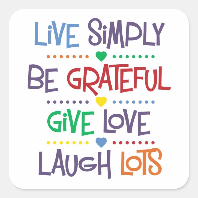 Live Simply Square Sticker (Front)