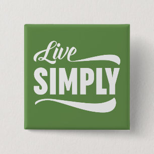 Live Simply Typography 2 Inch Square Button