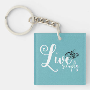 "Live Simply" Typography Quote Keychain