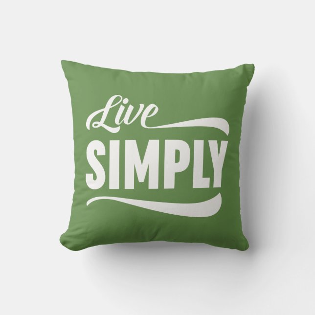 Live Simply Typography Throw Pillow (Front)