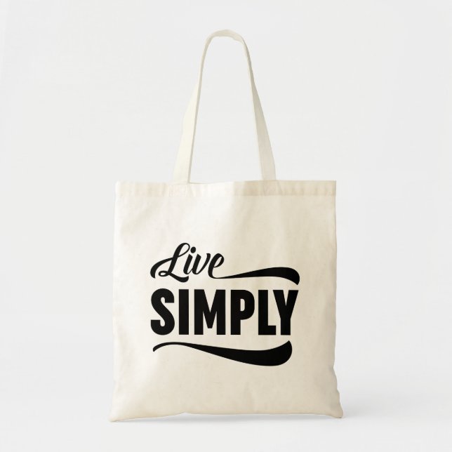Live Simply Typography Tote Bag (Front)