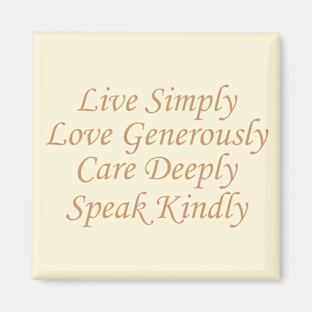 Live Simply yellow Magnet (Front)