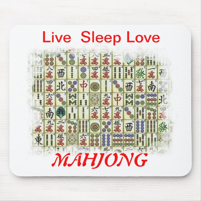 live sleep love, Mahjong Mouse Pad (Front)