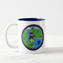 Live stream fishing Two-Tone coffee mug