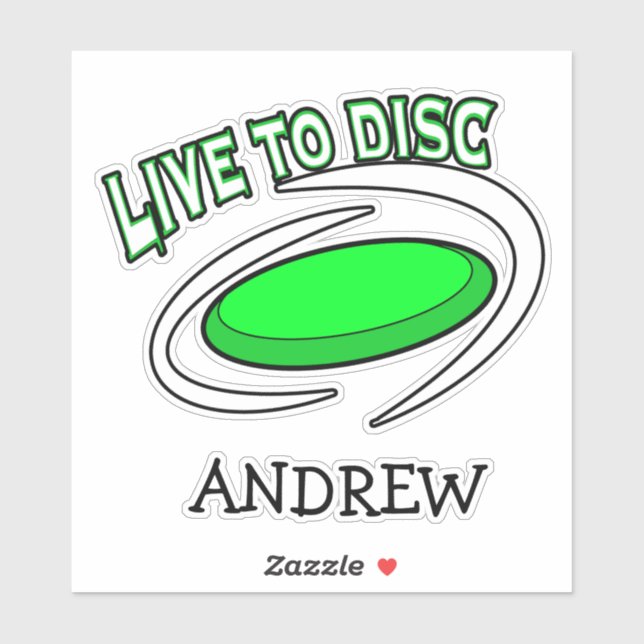 Live sur disque | Sticker de golf de disque (Feuille)