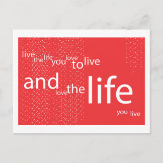 LIVE THE LIFE POSTCARD