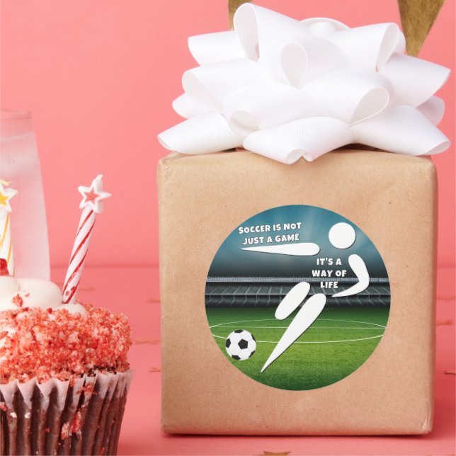 Live the Soccer Life Classic Round Sticker (Party)