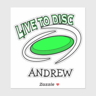 Live to Disc   Disc Golf  Sticker