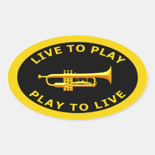 Live To Play Play To Live Oval Sticker