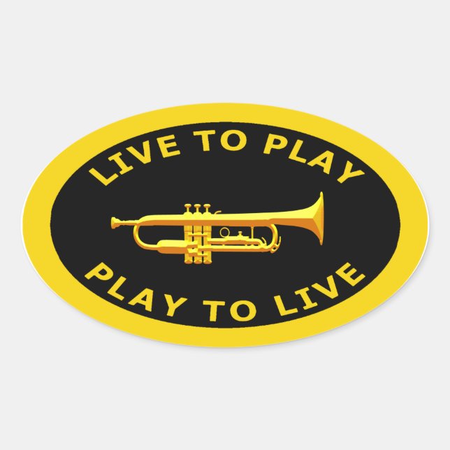 Live To Play Play To Live Oval Sticker (Front)