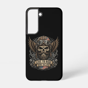 Live To Ride Bearded Skull Biker Samsung Galaxy Case