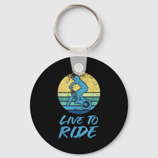 Live To Ride Bmx Bike Riding Motocross Racing Quot Keychain (Front)