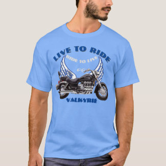 Live To Ride F6 Valkyrie motorcycle design - Blue  T-Shirt