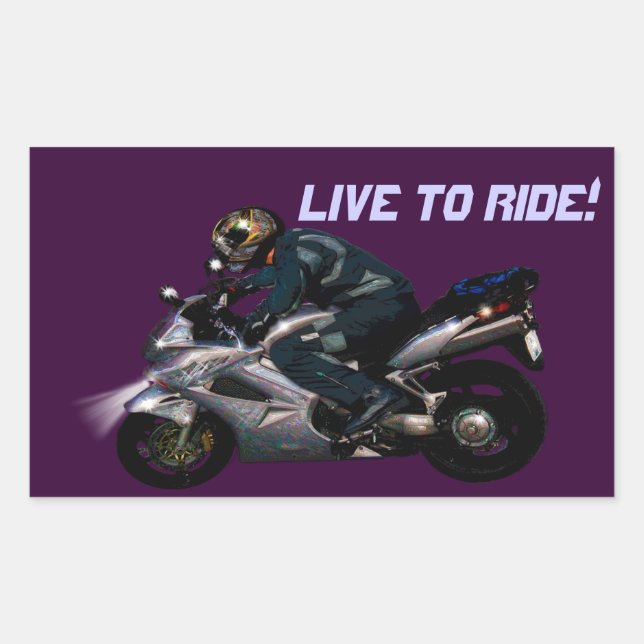 Live To Ride Motorbiker Sticker (Front)