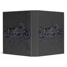 Live to Ride Neon Motorcycle Binder