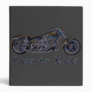 Live to Ride Neon Motorcycle Binder