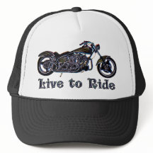 Live to Ride Neon Motorcycle Hat