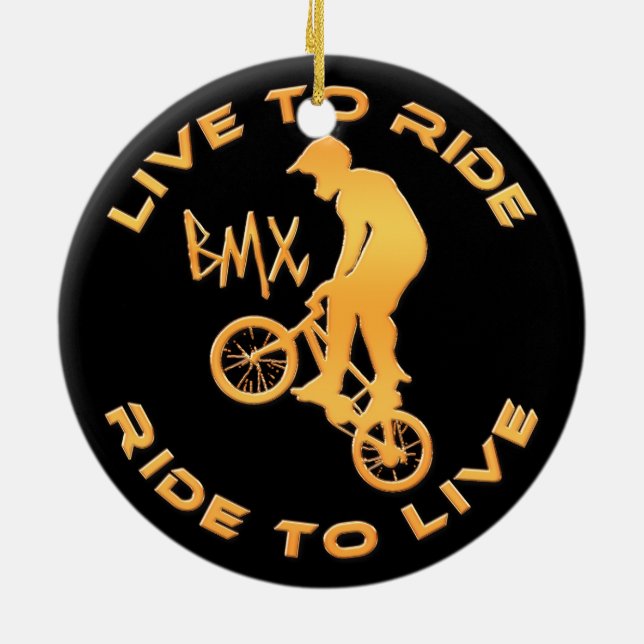Live To Ride Ride To Live BMX Ceramic Ornament (Back)