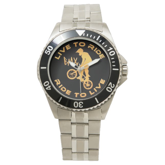 Live To Ride Ride To Live BMX Watch (Front)