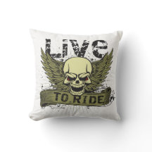 Live To Ride Skull With Wings
