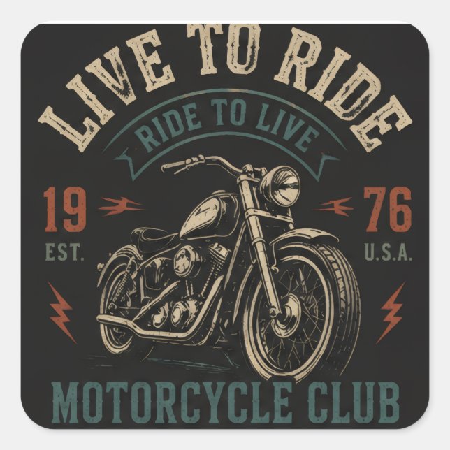 Live to ride square sticker (Front)