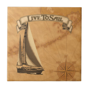 Live To Sail Tile