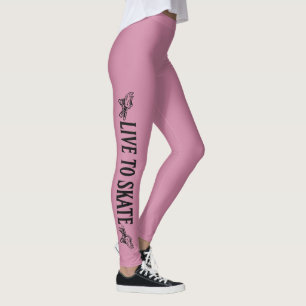 Live to Skate, Skate to Live, Roller Derby Girl Leggings