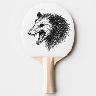 Live Ugly Fake Your Death Eat Trash Funny Opossum Ping Pong Paddle