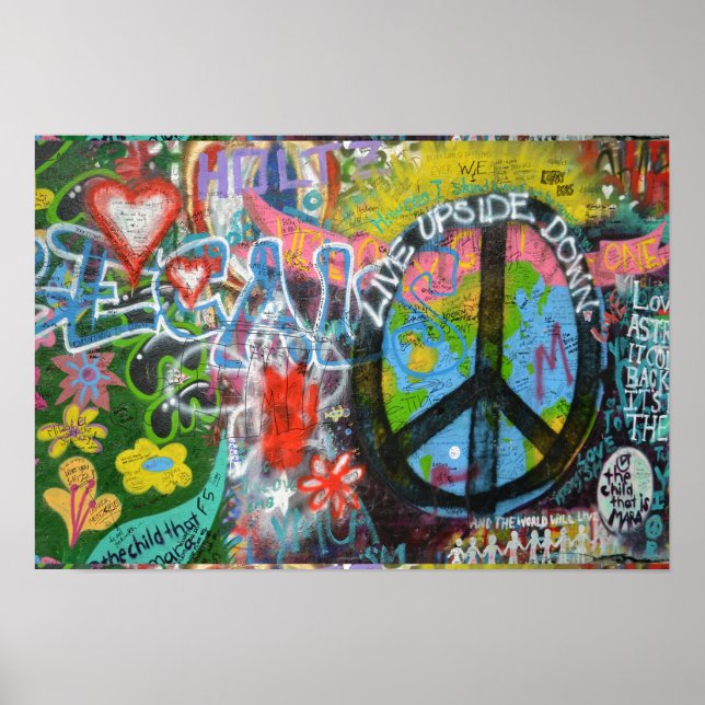 Live Upside Down Peace Sign Wall (Front)