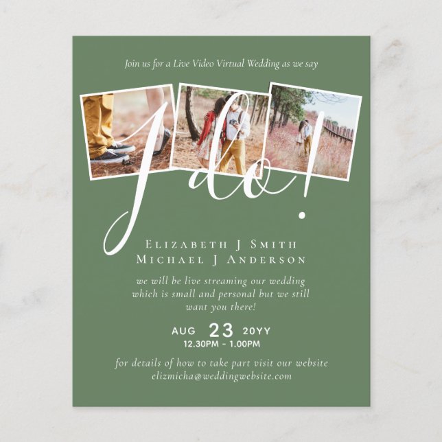 Live Video Chat Wedding or Couples Shower Invites (Front)