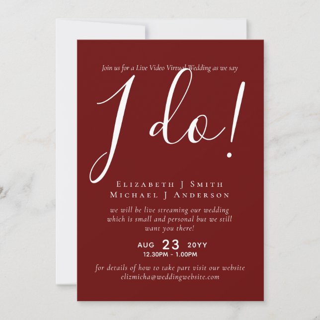 Live Video Chat Wedding or Couples Shower Invites (Front)