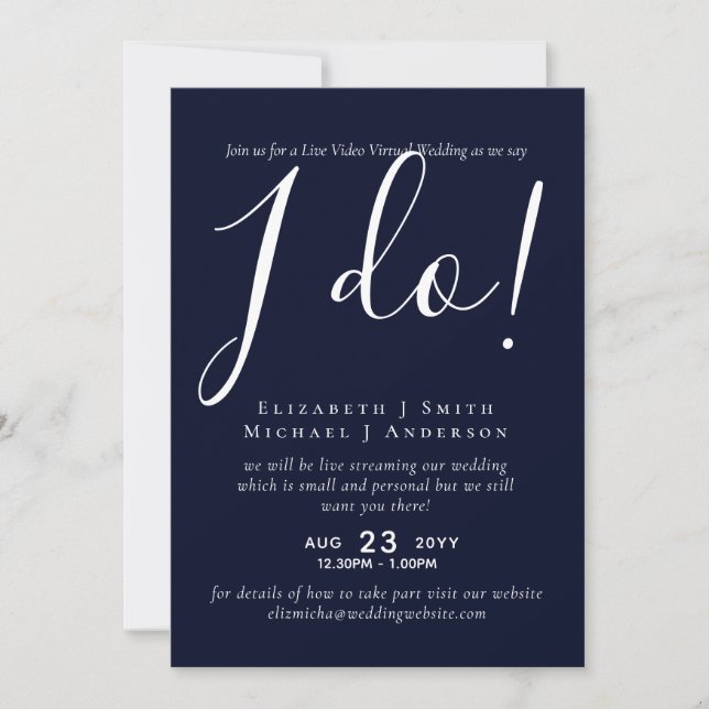 Live Video Chat Wedding or Couples Shower Invites (Front)