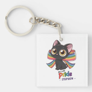 Live With Pride – Rainbow Cat LGBTQ Pride Keychain