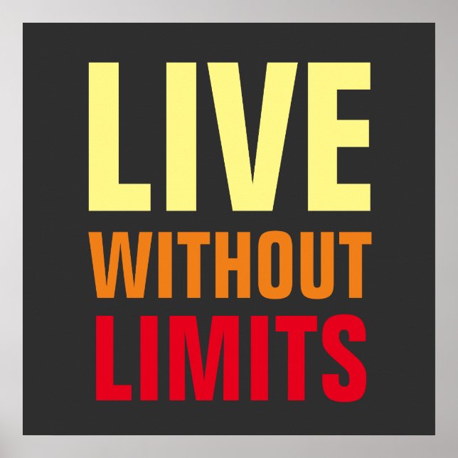 Live Without Limits Inspirational Motivational Poster (Front)