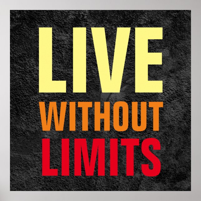Live Without Limits Inspirational Motivational Poster (Front)
