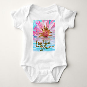 Live Your Dream - Rose Flower power Baby Bodysuit