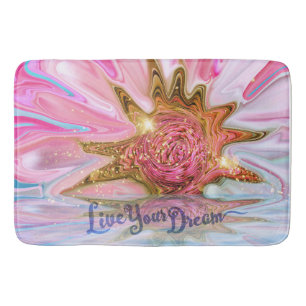 Live Your Dream - Rose Flower power Bath Mat