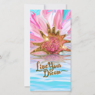 Live Your Dream - Rose Flower power Holiday Card