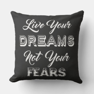 Live Your Dreams custom colour throw pillow