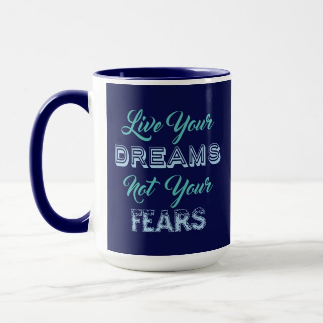 Live Your Dreams personnalisez nom & couleurs mugs (Gauche)