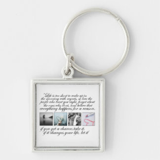 Live your life, no regrets keychain