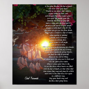 "Live your life" Tecumseh Dreamcatcher sunset Poster