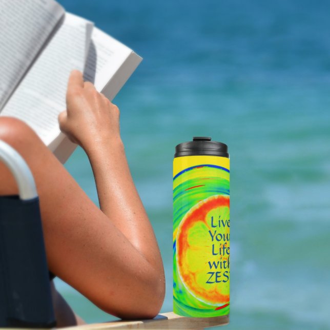 Live Your Life with Zest Bright Colourful Citrus Thermal Tumbler (Creator Uploaded)