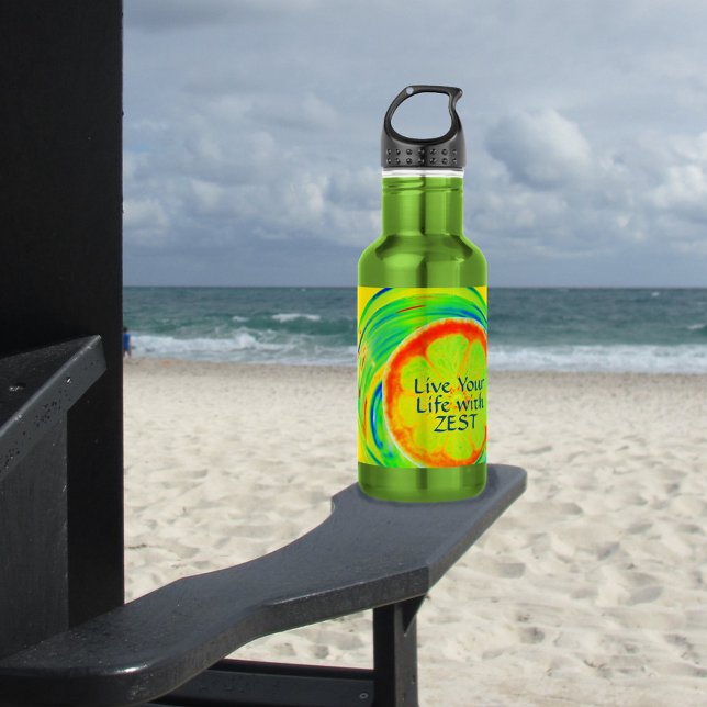 Live Your Life with Zest Psychedelic Citrus 532 Ml Water Bottle (Creator Uploaded)
