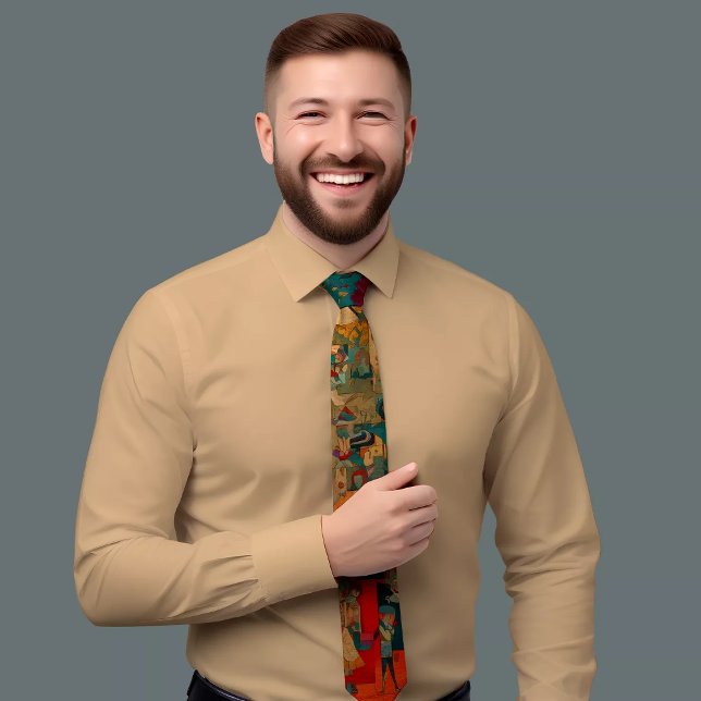 Lively Abstract Shape Pattern Tie (Creator Uploaded)