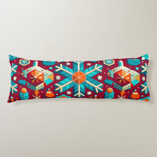Lively and colourful christmas holiday-themed patt body pillow