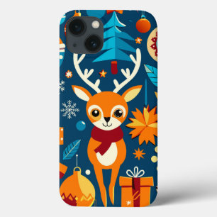 Lively and colourful christmas pattern iPhone 13 case