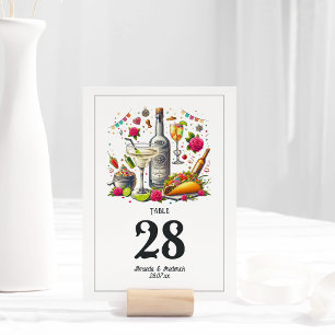 Lively and Fun Tacos and Tequila Fiesta Wedding Table Number