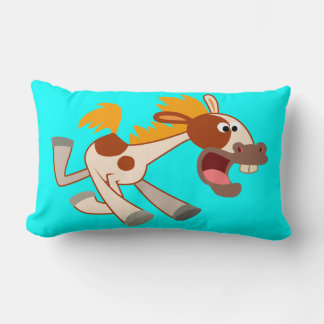 Lively Cartoon Pinto Horse Lumbar Pillow